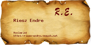 Riesz Endre névjegykártya